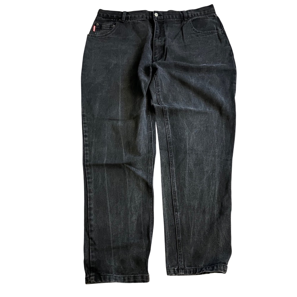 Vintage Bugle Boy Jeans Mens 40x30 Black Faded Denim Straight Leg 90s Retro